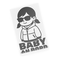 Baby an Bord Autoaufkleber – Mädchen mit Sonnenbrille – Babyaufkleber Vinyl