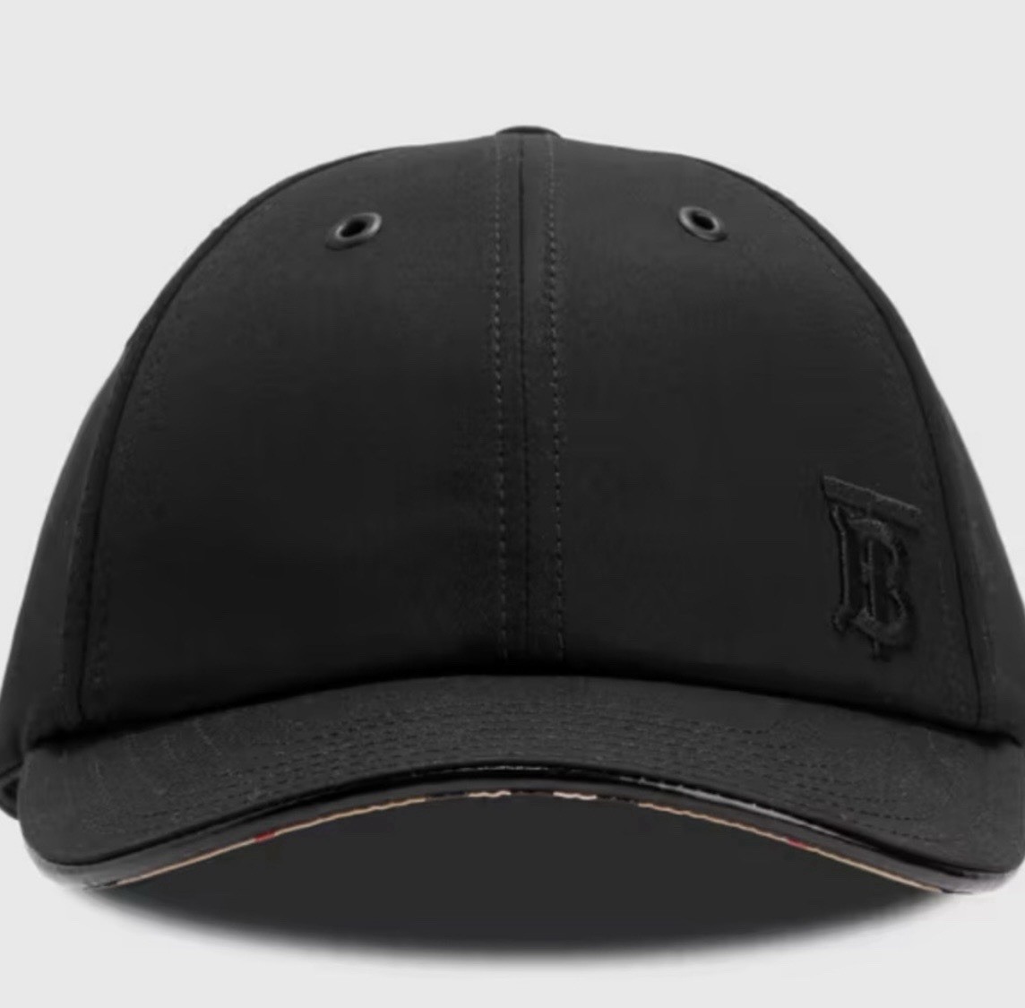 NEW BURBERRY BLACK COTTON CLASSIC CHECK LINED BASEBALL CAP HAT