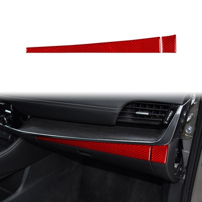 For Nissan Rogue X-Trail 21-25 Red Carbon Fiber Co-pilot Dashboard Panel Cover