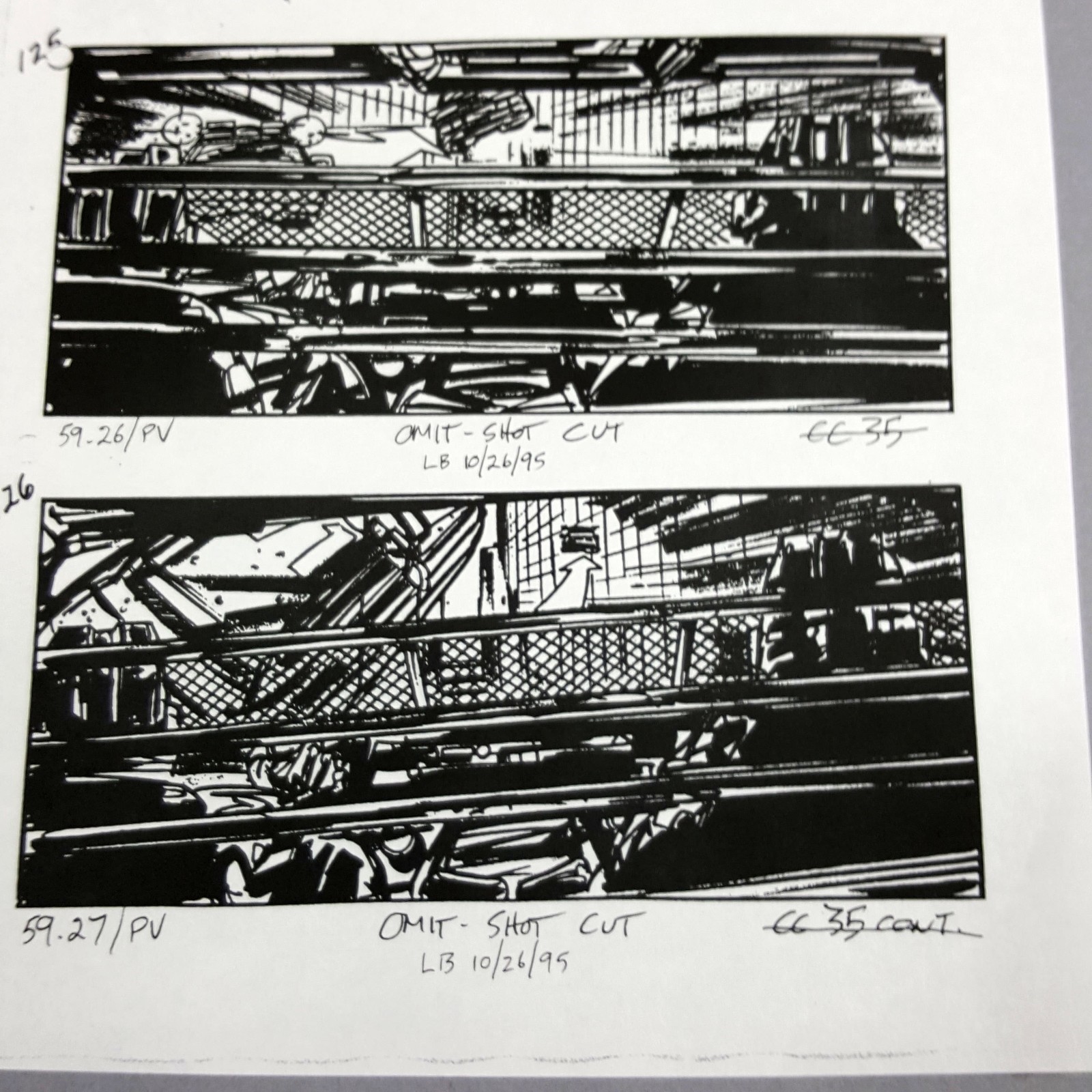 Image 18 of The Fifth Element - Production Used Storyboard, Cab Chase 124-126 , COA