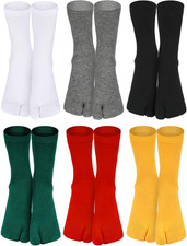 6 Pairs Tabi Socks Japanese Toes Separated Socks for Men Women Unisex
