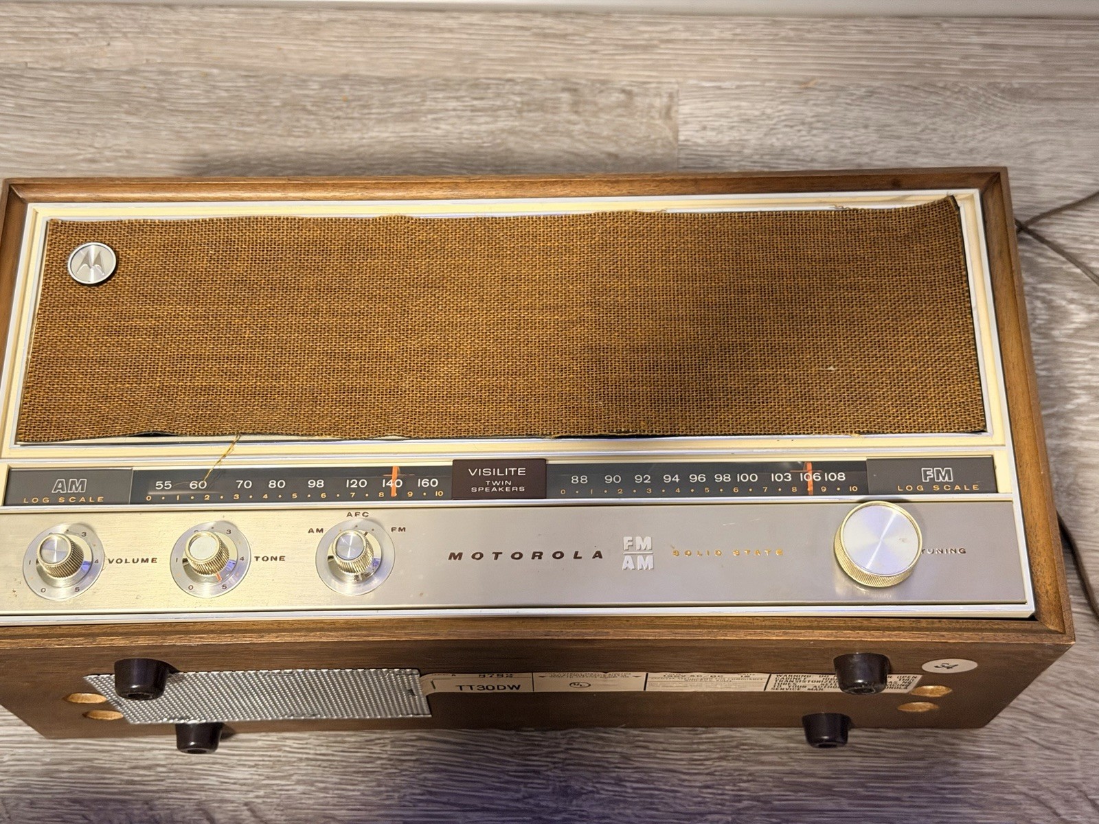 Vintage Motorola AM FM Model TT30DW Radio Tested Works