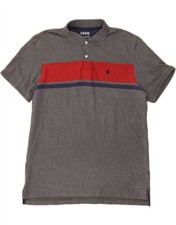 IZOD Mens Stretch Polo Shirt XL Grey Colourblock Cotton BW04