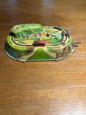 Pista con treno Giocattolo in latta con meccanismo  a carica-Germany 1950