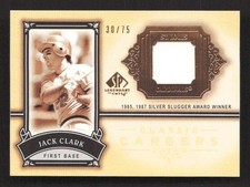2005 SP Legendary Cuts Jack Clark -JC Classic Careers Material Gold /75 TV2679