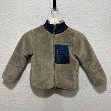 Tommy Bahama Boys Youth Fleece Full Zip Jacket Winter Brown Blue Size XS 4 