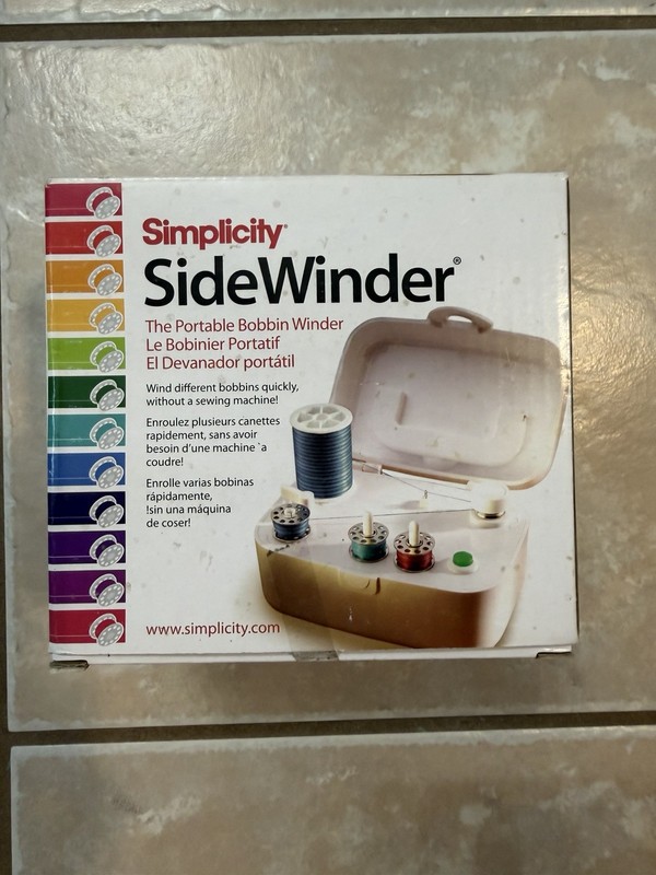 Simplicity Sidewinder Portable Bobbin Winder White New, 388175A