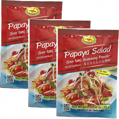 3 Pack Dragonfly Papaya Salad Seasoning Som Tam Powder Thai Style 30g
