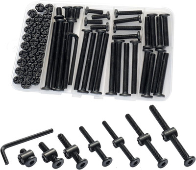 Crib Screws Hardware Replacement Kit, 32Set Baby Bed Frame Bolts &Barrel Nuts Se