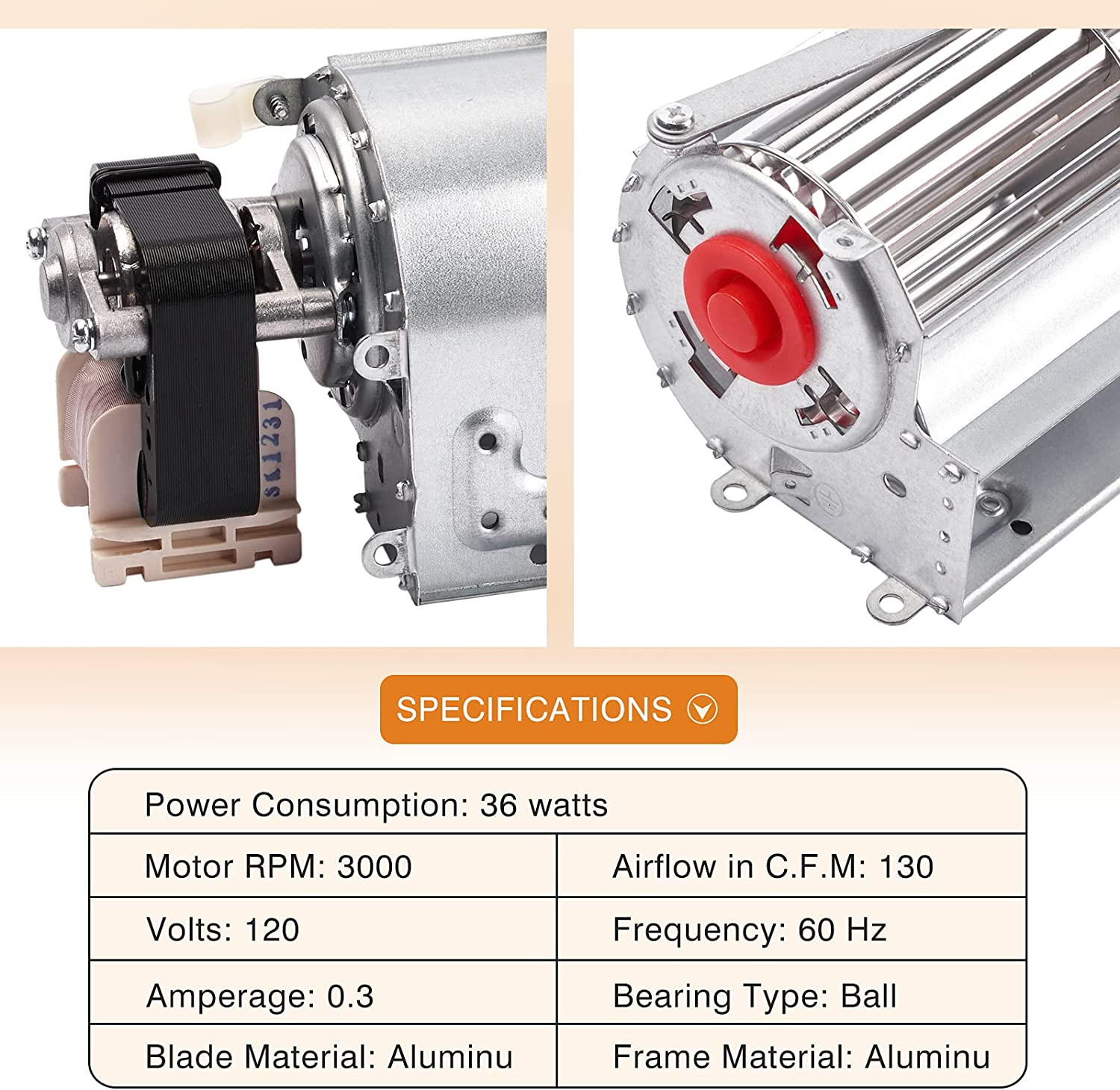 Replacement Fireplace Blower Fan Kit for Regency Gas Stove, Insert, Fireplace, 9