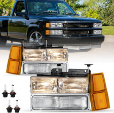 8PCS Headlight Assembly for 1994-1998 Chevy Silverado C/K 1500 2500 3500 Tahoe S