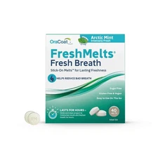 OraCoat FreshMelts Fresh Breath Stick-on Melts for Lasting Freshness 40 Count