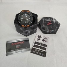NEW Casio G-Shock Chronograph Analog-Digital Black Orange Mudmaster Men's Watch