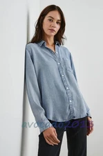 Brand New Rails Women Long Sleeve Med Vintage Cloud Wash Ingrid Shirt
