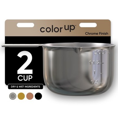 Color Up 2 Cup Measuring Cup, 480ml Stainless 2 (480 ml) Chrome, Chrome 