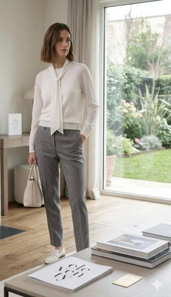 Women Eleventy Trousers Grey Wool 40