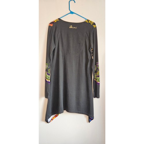 ¡NUEVO CON ETIQUETAS! Top túnica con dobladillo asimétrico Desigual, precioso estampado, algodón, talla XL - Imagen 6 de 12