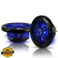 Herdio 6.5" 350W Marine Speakers Black Blue LED