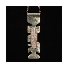 Necklace Pendant Dinosaur Bone Handcrafted in Argentium Sterling Silver