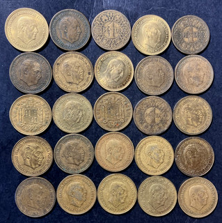 Old Spain Coin Lot 1944 1966 PESETAS 25 Franco Coins Lot #U30