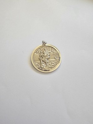 Vintage Hallmarked 925 Sterling Silver St Christopher Medal Pendant Marked JAM