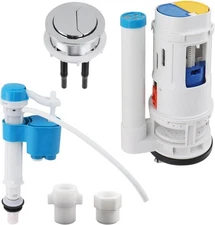 T Tulead Toilet Dual Flush Valve 8.27" Height, Push Button 1.85" Thread, for Tan