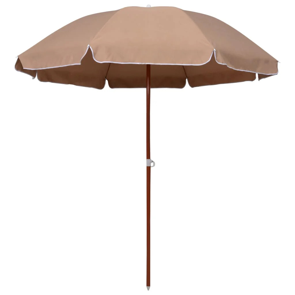 Parasol d'extérieur taupe 240cm pour ombrager vos repas de terrasse