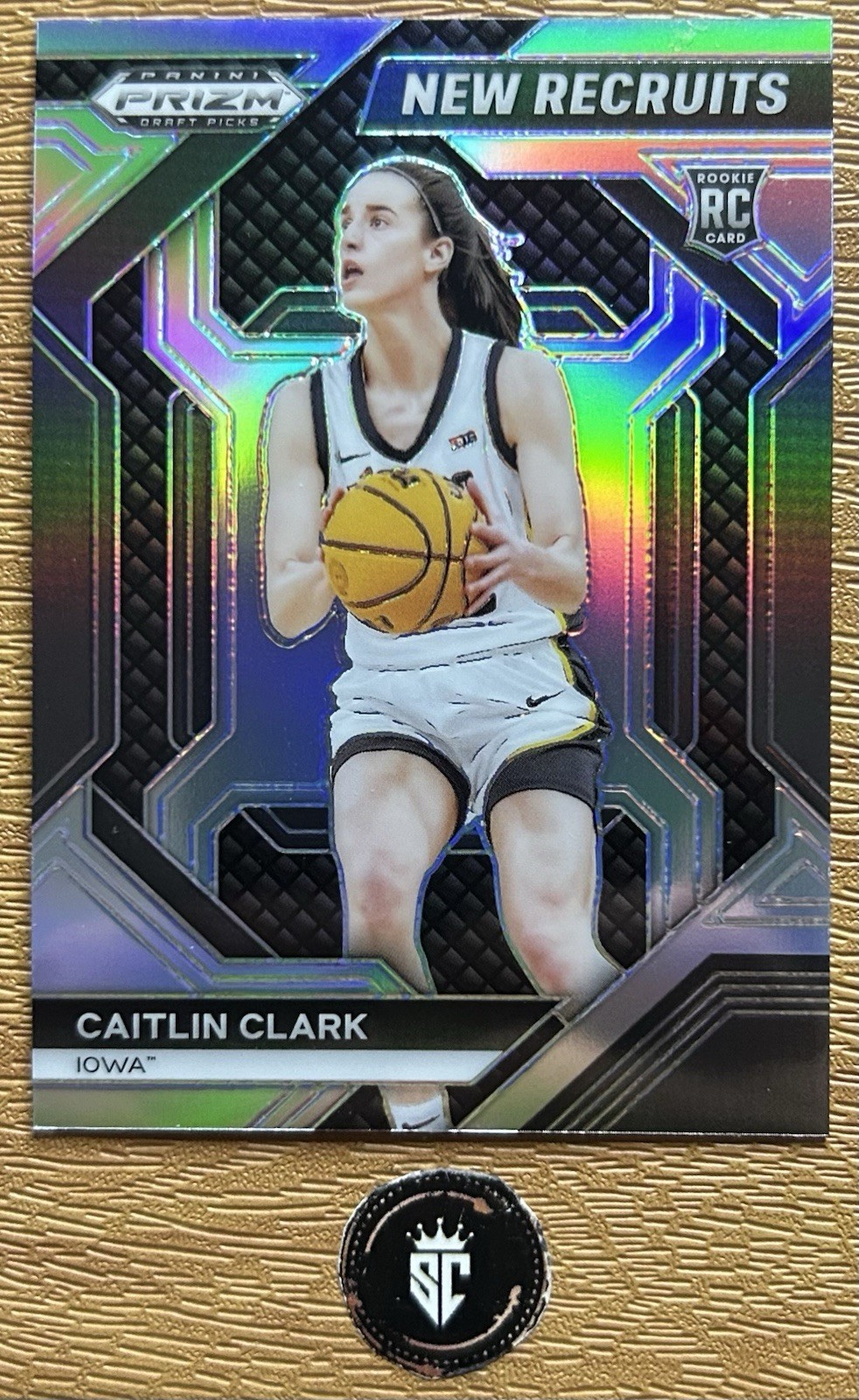 Caitlin Clark 2024 Panini Prizm Draft Picks New Recruits Silver Prizm Rookie #14