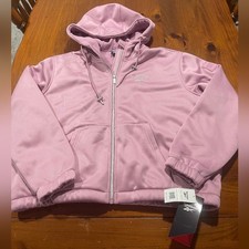 NWT Reebok Womens Orchid Pink Fleece Lined Full Zip Hooded Jacket Size Large