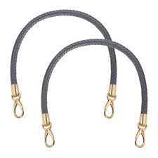 2 Pcs Braided Purse Strap, 21.6 Inch for Handbag Tote Making  Dark Gray 