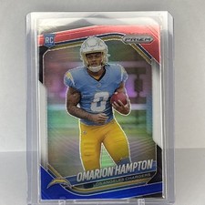 2025 Panini Prizm Omarion Hampton RC #355 Red White & Blue Prizm Chargers
