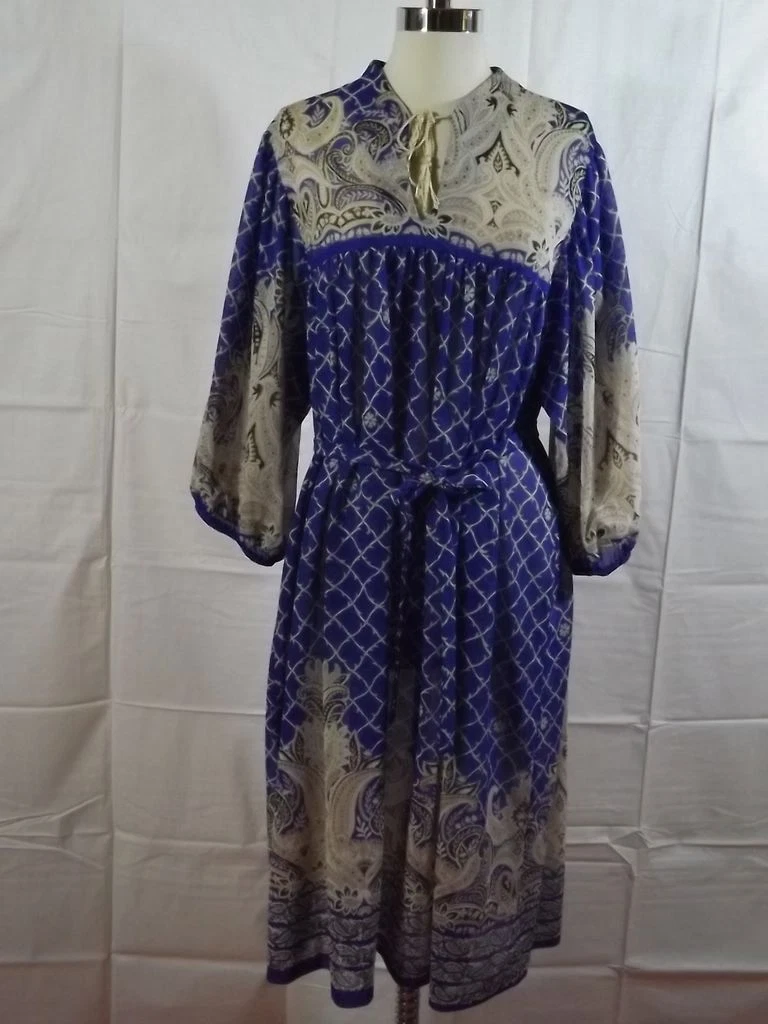 Lunada Bay CA Vtg 70s Eye Popping WOMENS SHEER DRESS 22.5 Hippie Boho Festival