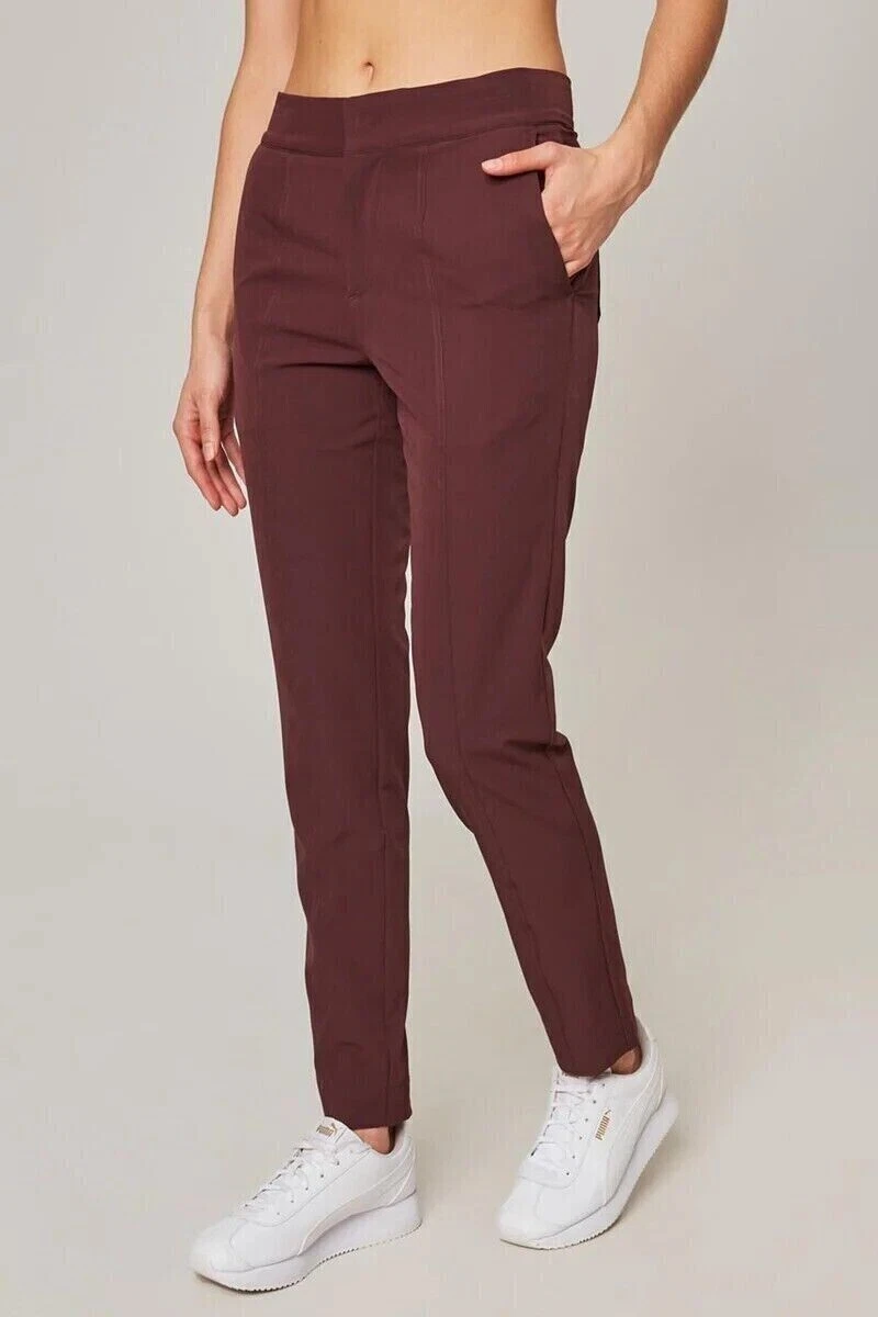 Mondetta Womens Lined Tailored Pant High-Rise Comfort Stretch, Brown, Size  8