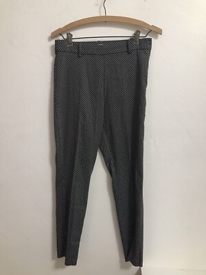 h&m cigarette pants H&M Women's Pants Black And White Geometric Print Side Zip Cigarette Pant  Size 6