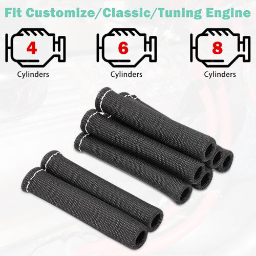Spark Plug Heat Shield Protector Engine Spark Plug Wire Separator Black 20Pcs - Picture 3 of 17