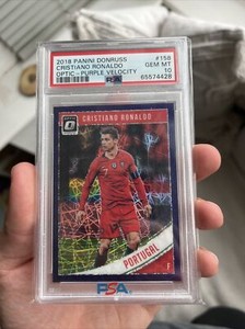 2018 Panini Donruss Optic Purple Velocity /125 Cristiano Ronaldo PSA 10