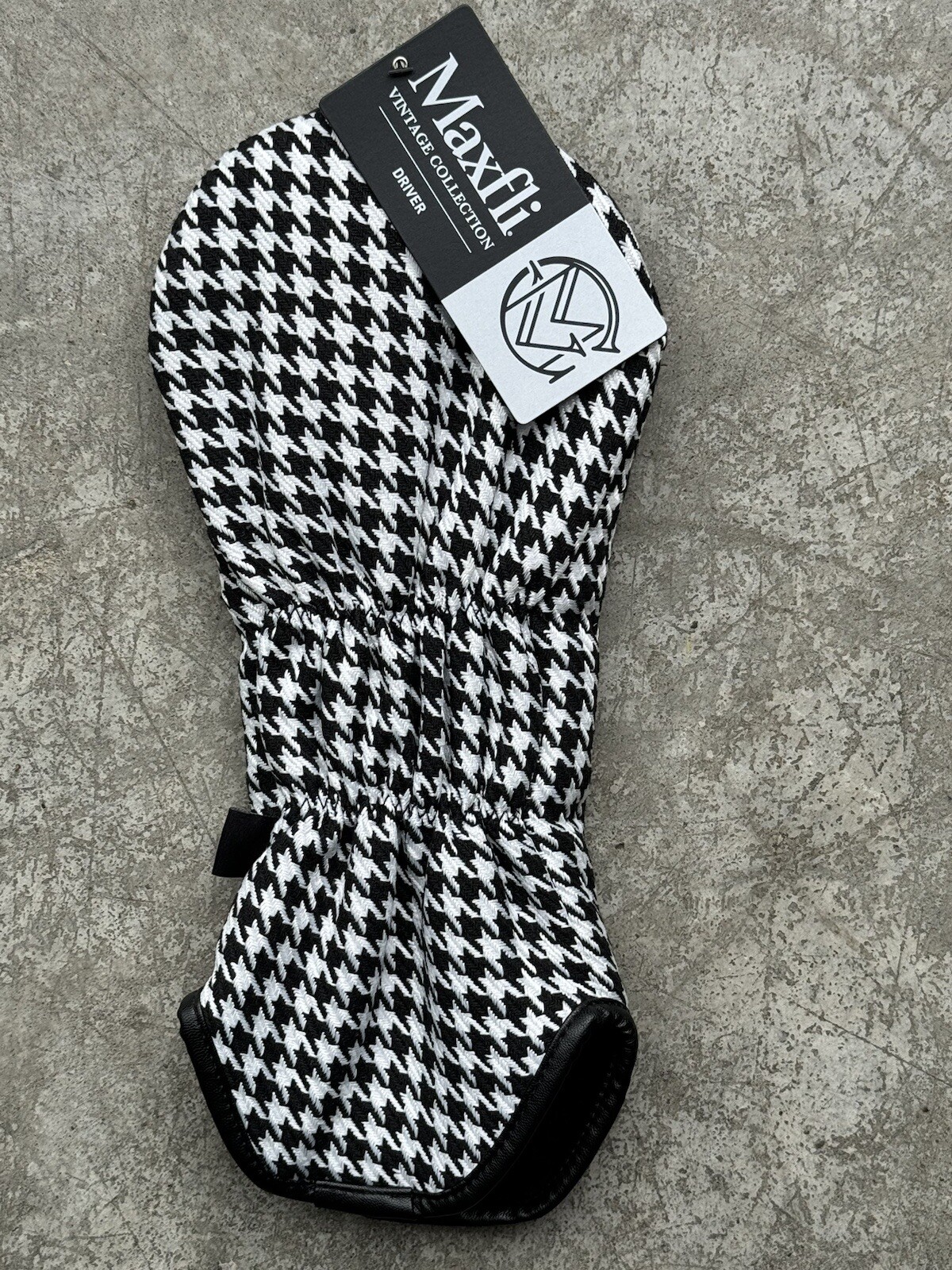 1 NEW GOLF DRIVER HEADCOVER HEAD COVER MAXFLI VINTAGE BLACK WHITE HOUNDSTOOTH