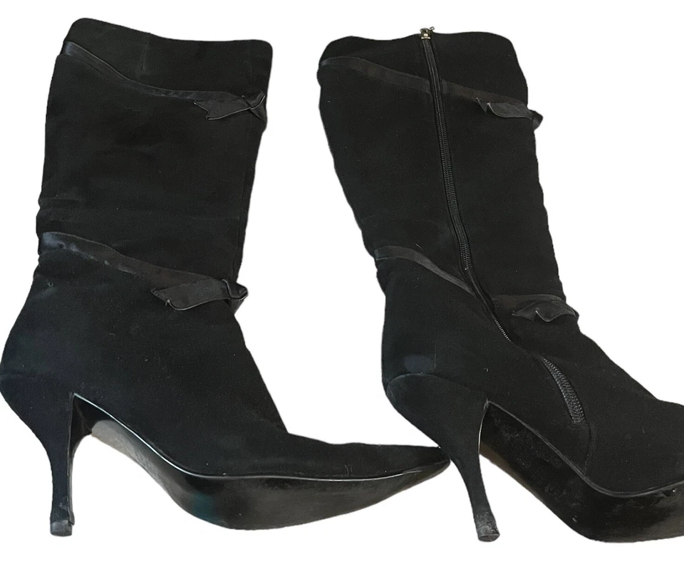 NINA Womens Black Leather Knee High Heels Fashion Boots SZ 7 - Image 4 of 4