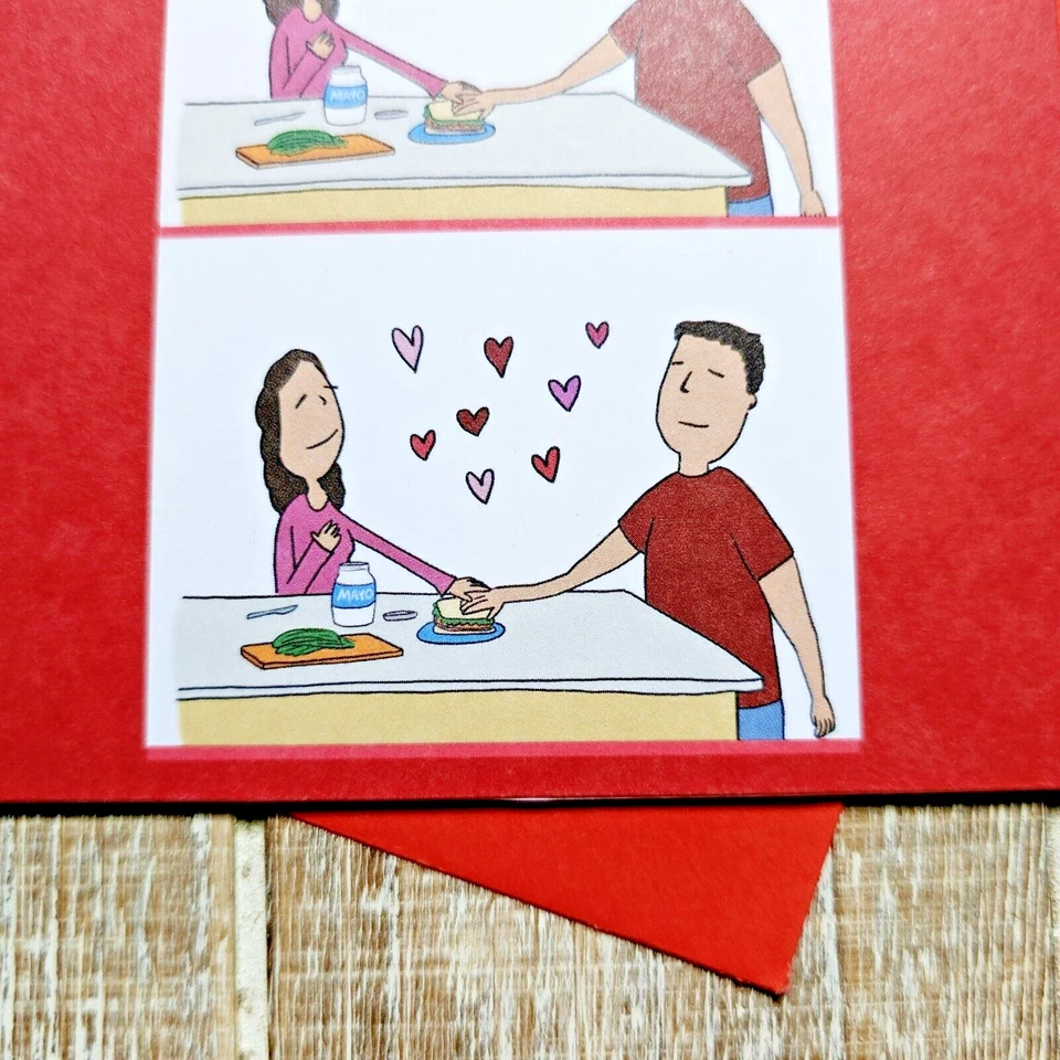 Recycled Paper Greetings Valentine's Day Card 5X7 Red Cartoon Couple Funny Humor - Image 4 of 4