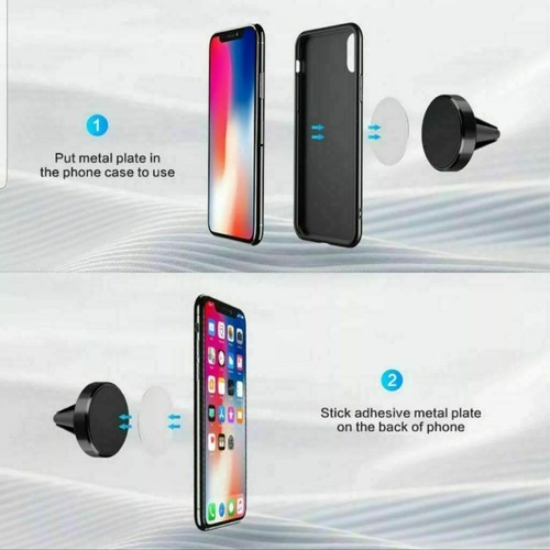 SUPPORT UNIVERSEL AIMANT MAGNETIQUE VOITURE SMARTPHONE TELEPHONE APPLE SAMSUNG - Photo 6 sur 8