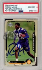 Randy Moss 1998 Upper Deck Autograph Rookie Card RC #17 PSA/DNA 10