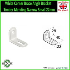 Yellow White Corner Brace Angle Bracket Timber Mending Narrow Small 22mm