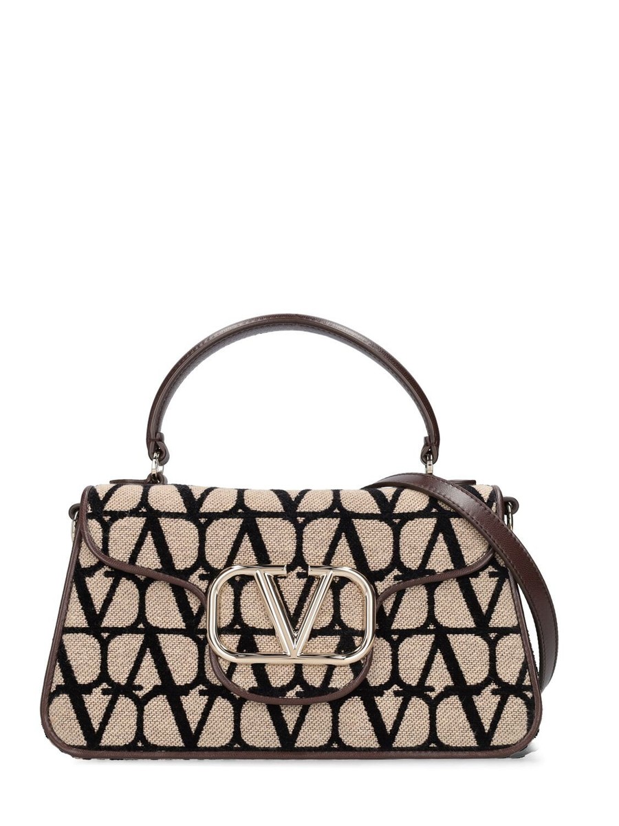 VALENTINO GARAVANI Loco Toile Iconographe Brown Canvas Shoulder