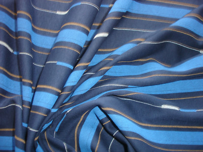 1 Lfm Jersey 3,00 /m² 173cm breit Interlock blau längsgestreift Baumwolle DI18