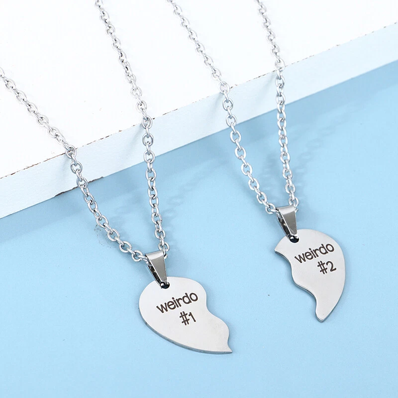 Weirdo 1 Weirdo 2 Two Split With Birthstone Charms Heart Pendant
