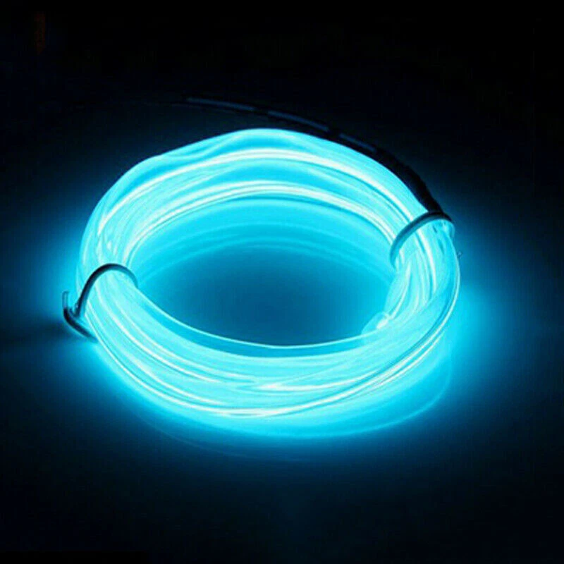 Neon Blue LED Lights Glow Wire String Rope Decor Car Party Room Home 3ft 6ft