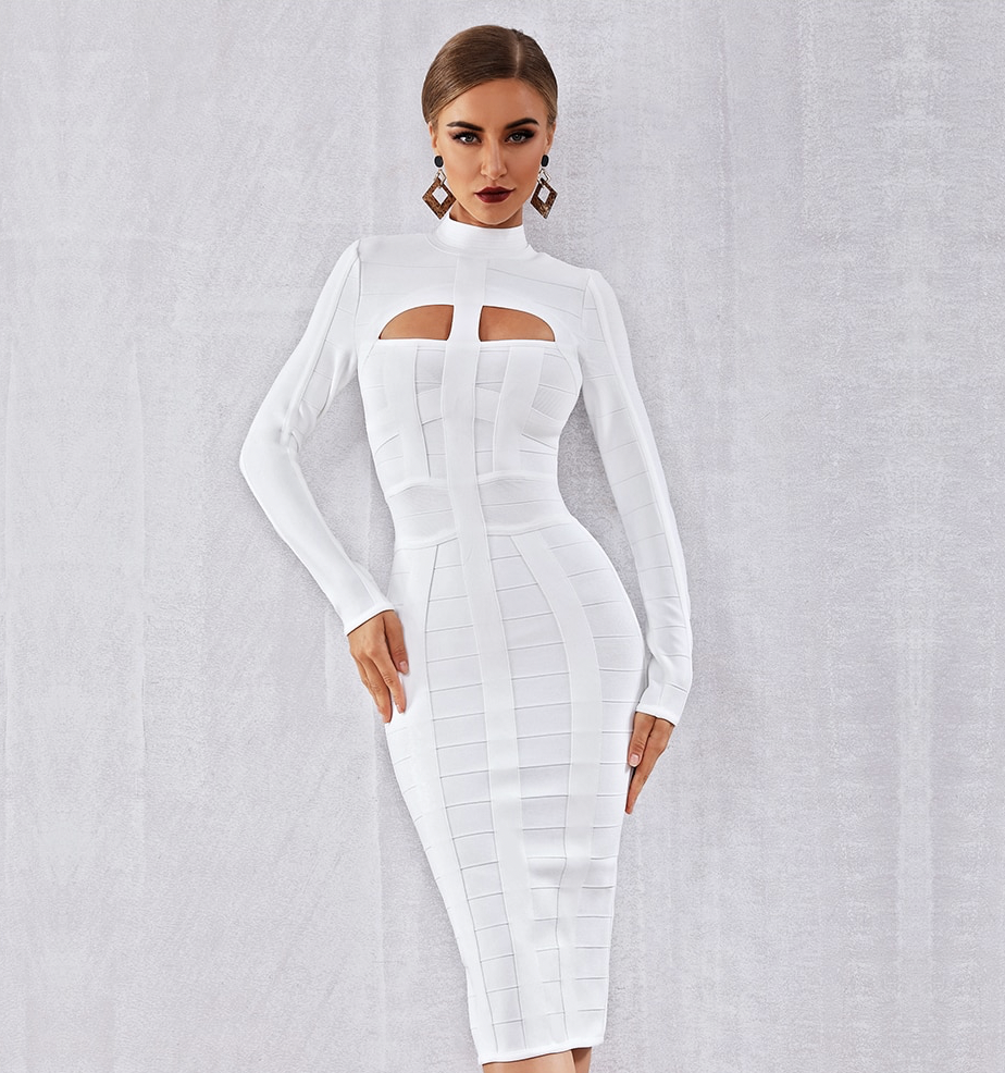 Bandage Material White Cut Out Bandage Dress Radley White One