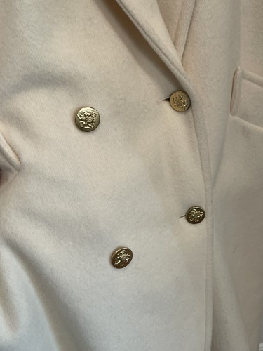 VTG Forecaster of Boston Womens Wool Blend Coat Sz 14 Cream Double Breasted USA - Picture 3 of 13