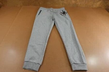 J Come Mens Size Large Slim Fit Gray Fleece Drawstring Zip Pockets Joggers NWT