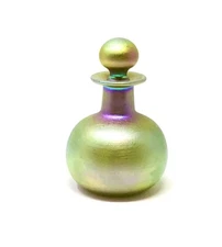 Carl Radke Phoenix Studio Hand Blown Favrille Style Perfume 5” Bottle, Signed